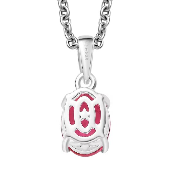 Pink Kunzite Quartz Solitaire Pendant in Sterling Silver with Stainless Chain - Picture 4 of 4